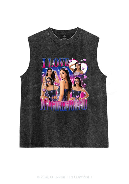 Custom I Love My BI GF Pride Y2K Washed Muscle Tank Cherrykitten