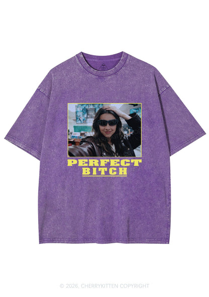 Custom Perfect Bxxch Y2K Shirts Washed Tee Cherrykitten