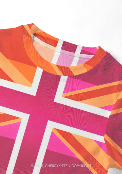 Lesbian Cross Flag Pride Y2K Mesh Crop Top Cherrykitten