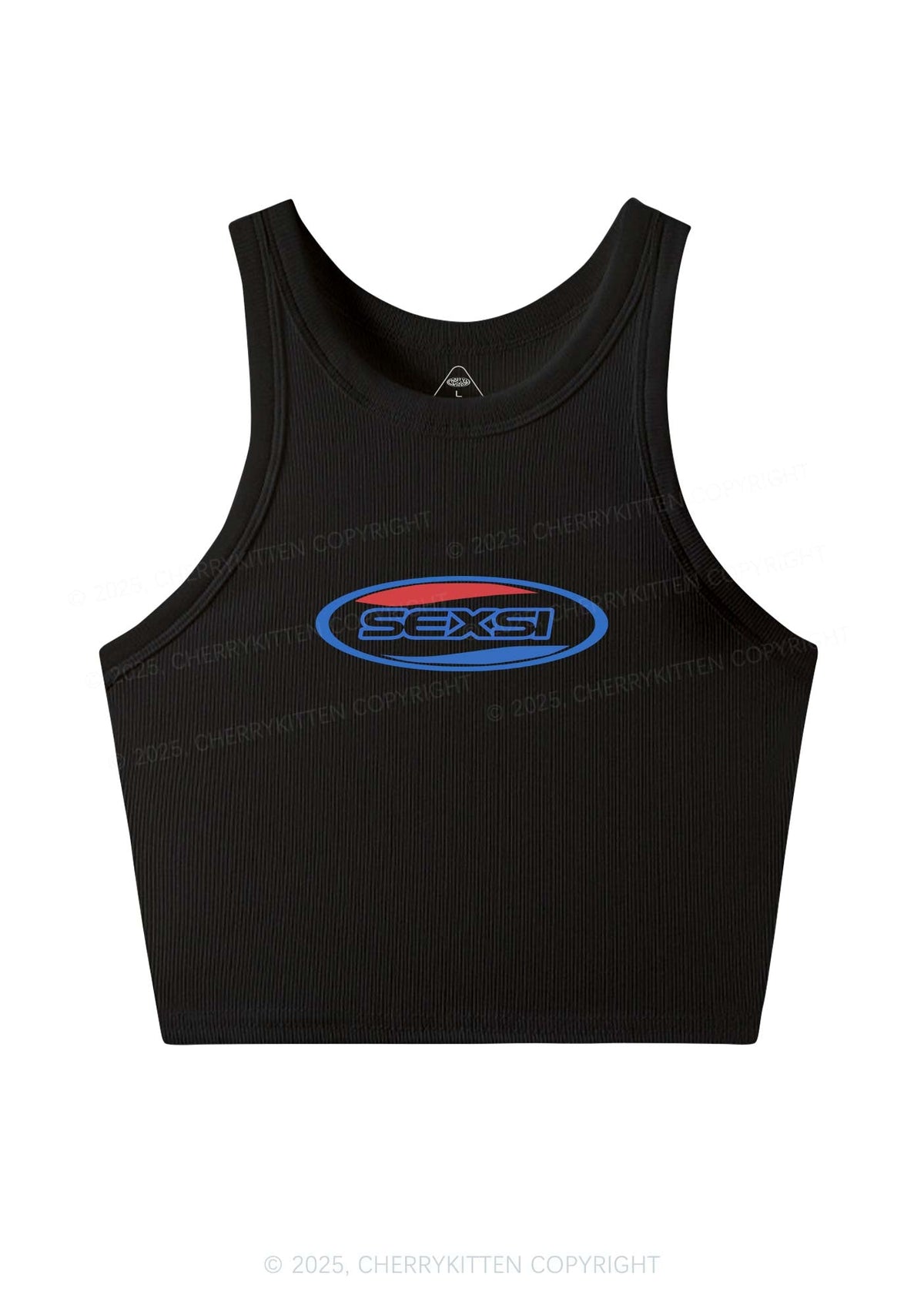 Sexsi Slogan Y2K Crop Tank Top Cherrykitten