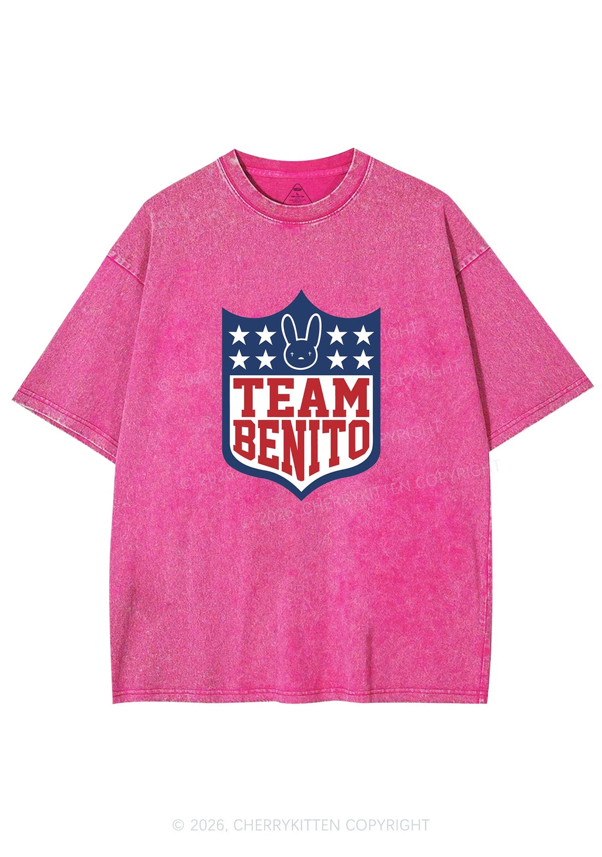 Team Bunny Y2K Shirts Washed Tee Cherrykitten