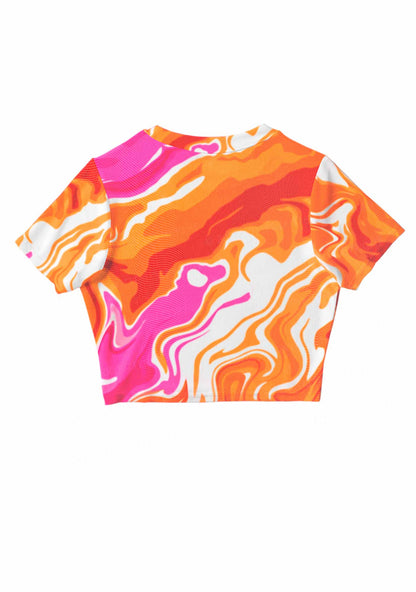 Lesbian Liquid Tie Dye Pride Y2K Mesh Crop Top Cherrykitten