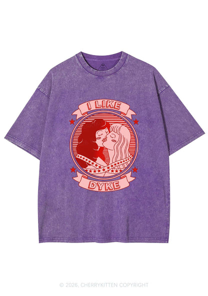 I Like Dyke Pride Y2K Shirts Washed Tee Cherrykitten