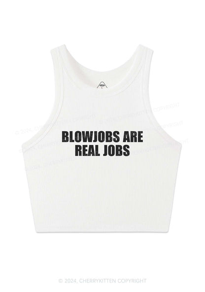 Blxwjobs Are Real Jobs Y2K Crop Tank Top Cherrykitten