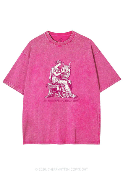 In The Sapphic Tradition Pride Y2K Shirts Washed Tee Cherrykitten