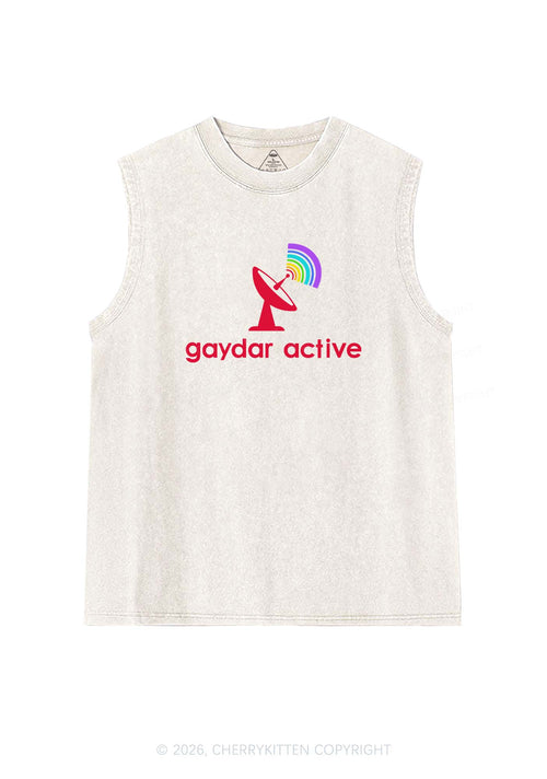Gaydar Active Pride Y2K Washed Muscle Tank Cherrykitten