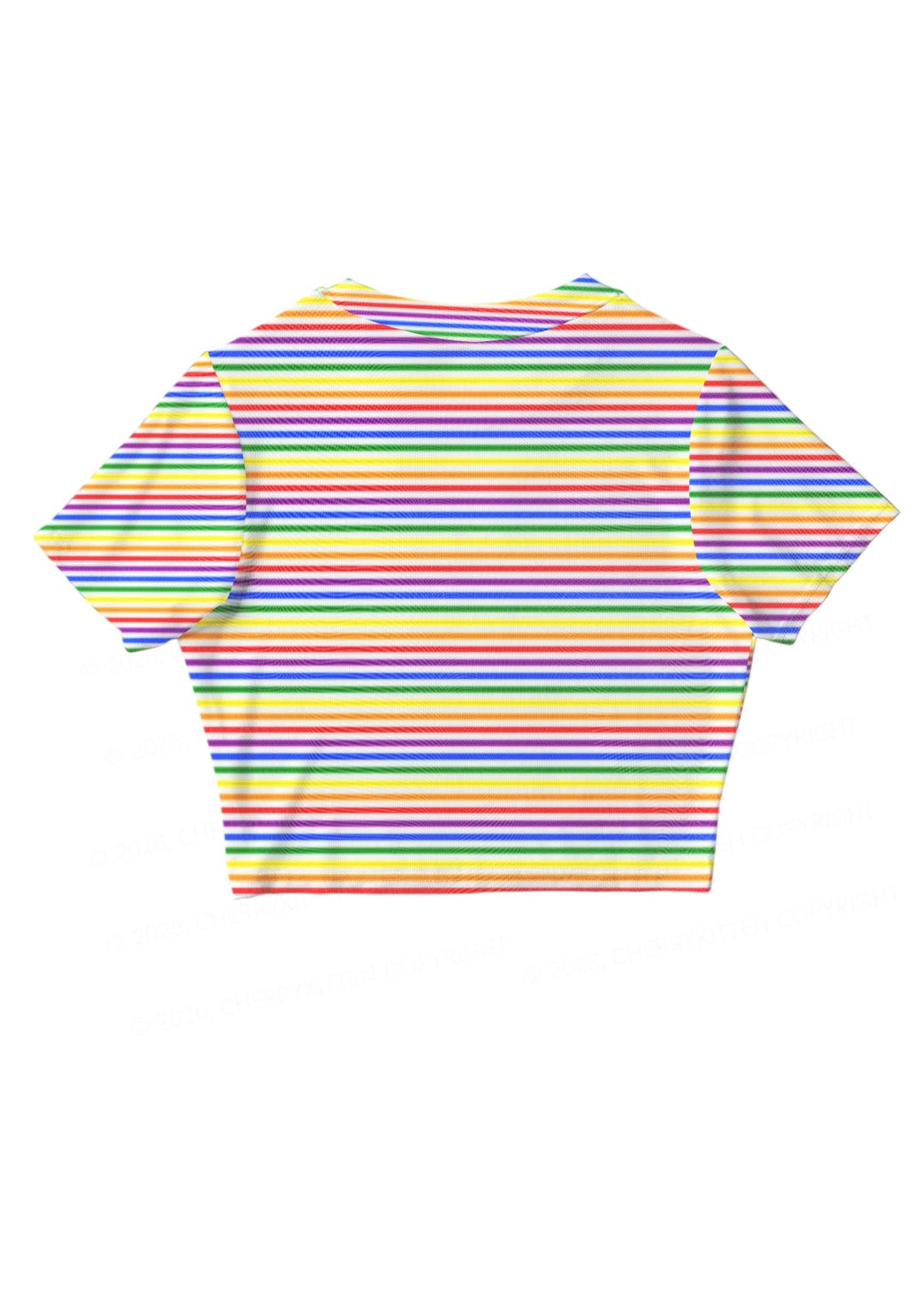 Rainbow Stripes Pride Y2K Mesh Crop Top Cherrykitten