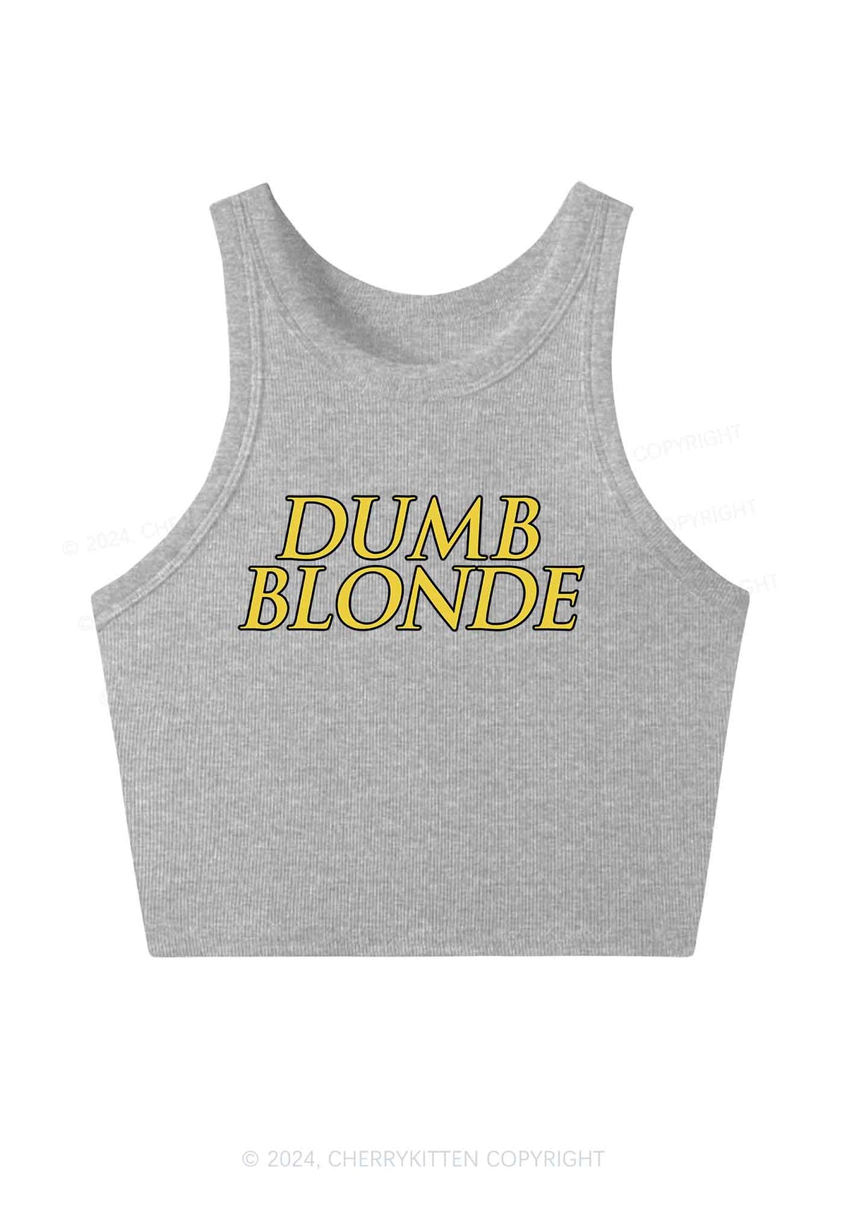 Dumb Blonde Y2K Crop Tank Top Cherrykitten