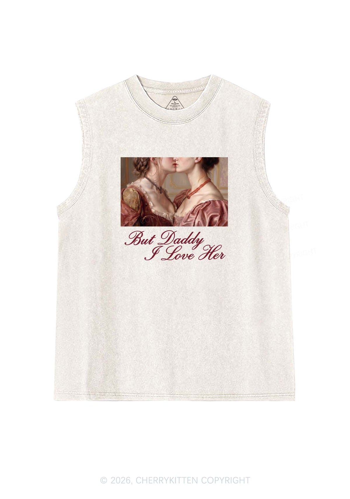 But Daddy I Love Her Lesbian Pride Y2K Washed Muscle Tank Cherrykitten