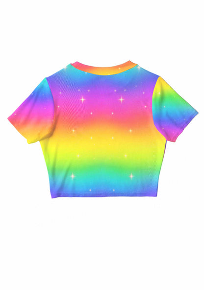 Rainbow Faggot Pride Y2K Mesh Crop Top Cherrykitten