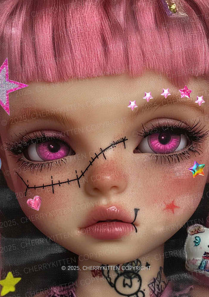 Pink Doll Y2K Mesh Crop Top Cherrykitten