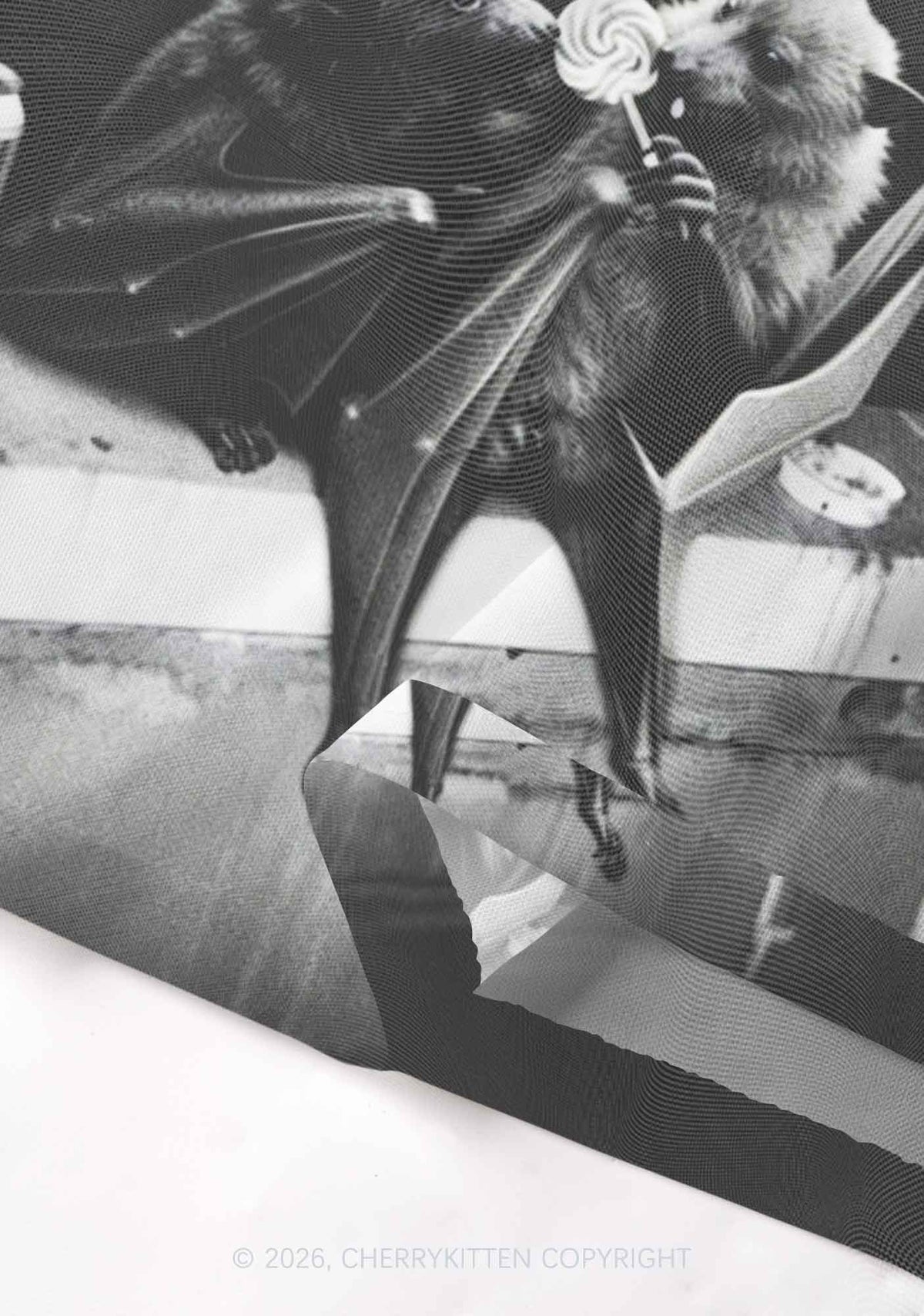 Halloween Lollipop Bat Y2K Mesh Crop Top Cherrykitten