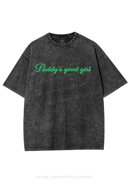Paddys Good Girl St Patricks Y2K Shirts Washed Tee Cherrykitten