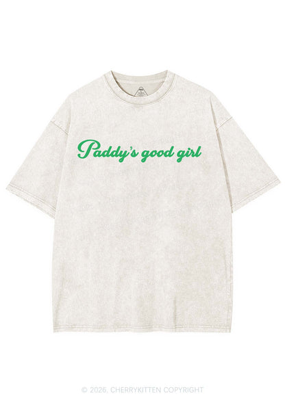 Paddys Good Girl St Patricks Y2K Shirts Washed Tee Cherrykitten