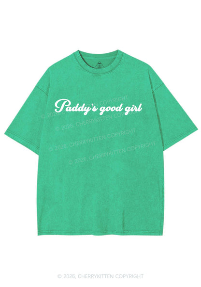 Paddys Good Girl St Patricks Y2K Shirts Washed Tee Cherrykitten