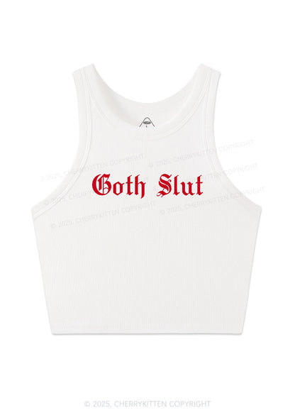 Goth Slxt Y2K Crop Tank Top Cherrykitten