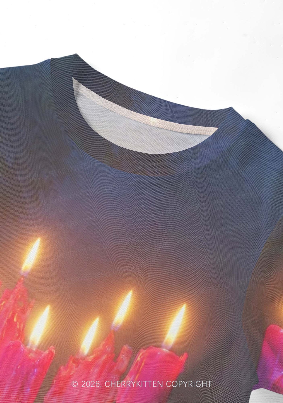Bisexual Melting Candles Pride Y2K Mesh Crop Top Cherrykitten