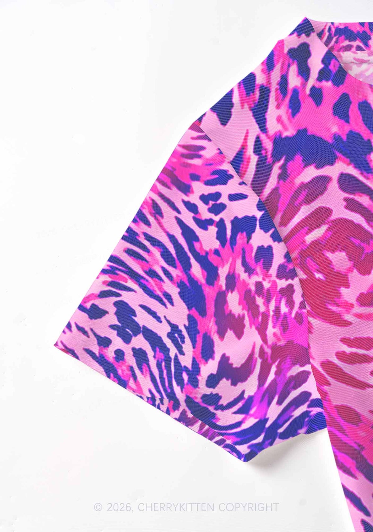 Bisexual Leopard Pride Y2K Mesh Crop Top Cherrykitten