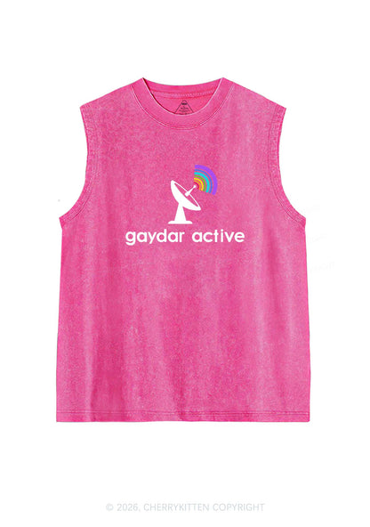 Gaydar Active Pride Y2K Washed Muscle Tank Cherrykitten