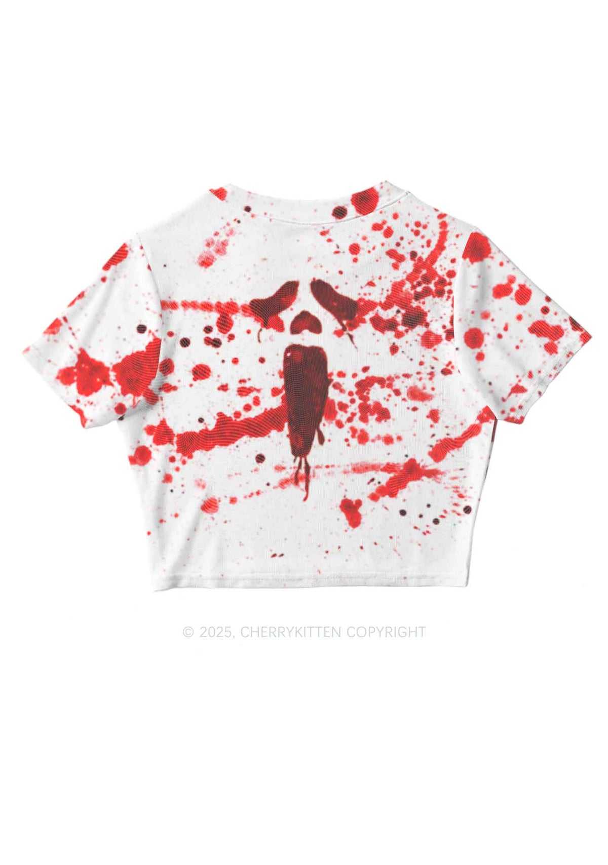 Halloween Bloody Ghost Y2K Mesh Crop Top Cherrykitten