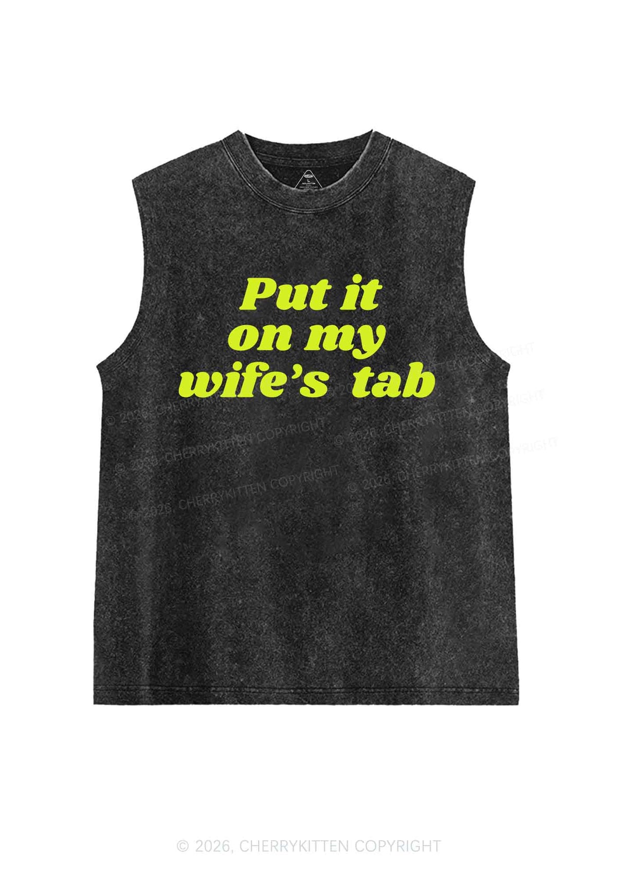 Put It On My Wifes Tab Pride Y2K Washed Muscle Tank Cherrykitten