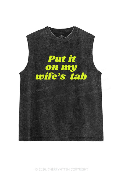 Put It On My Wifes Tab Pride Y2K Washed Muscle Tank Cherrykitten