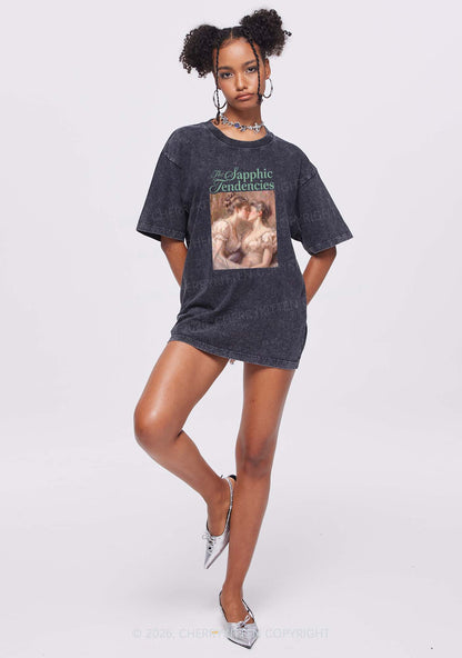 The Sapphic Tendencies Kiss Pride Y2K Shirts Washed Tee Cherrykitten