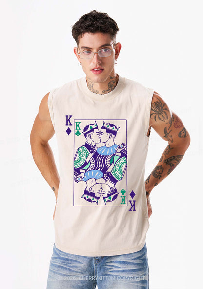 Gay King Pride Y2K Washed Muscle Tank Cherrykitten