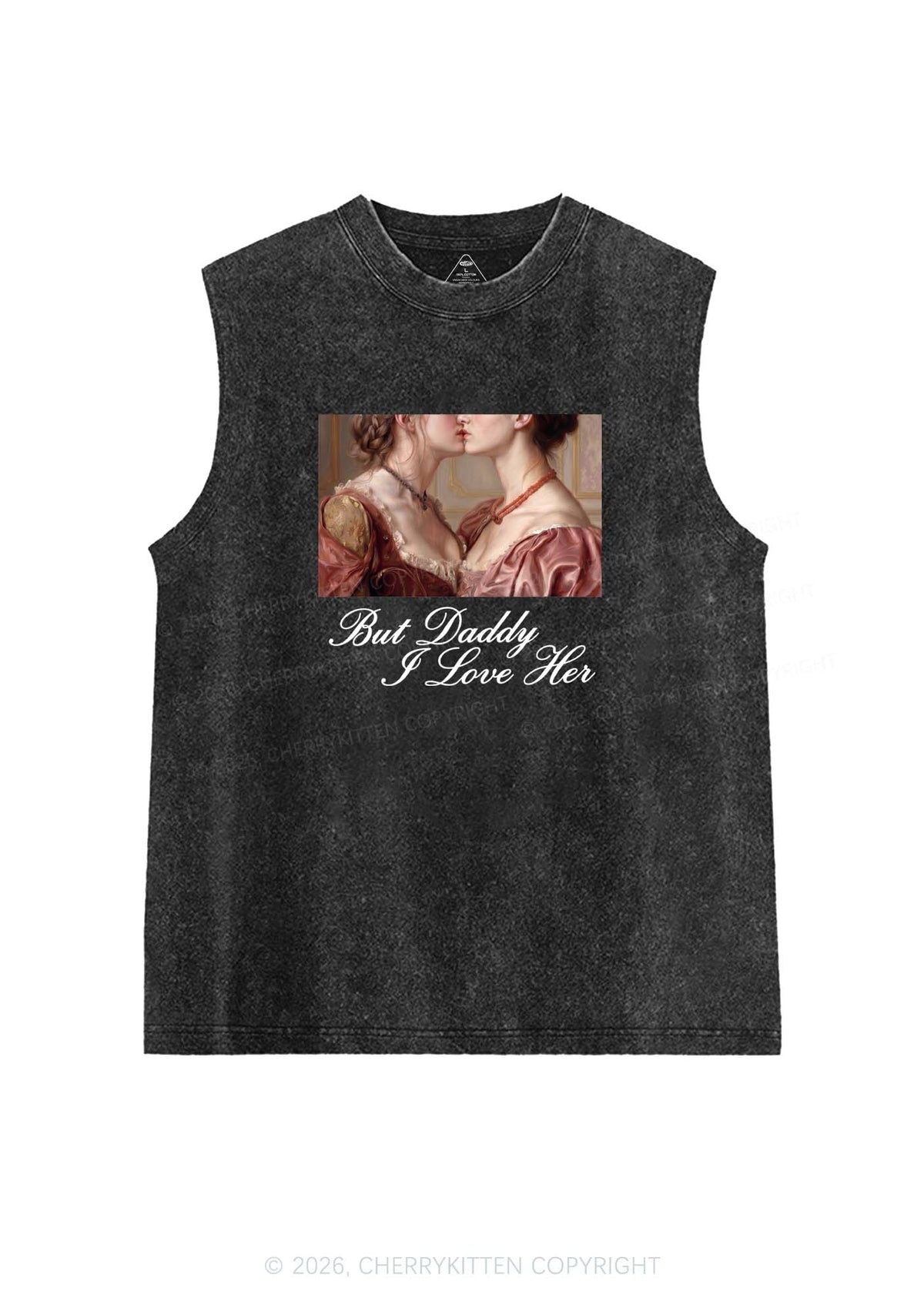 But Daddy I Love Her Lesbian Pride Y2K Washed Muscle Tank Cherrykitten