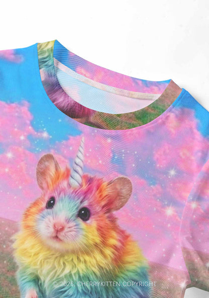Unicorn Rat Pride Y2K Mesh Crop Top Cherrykitten