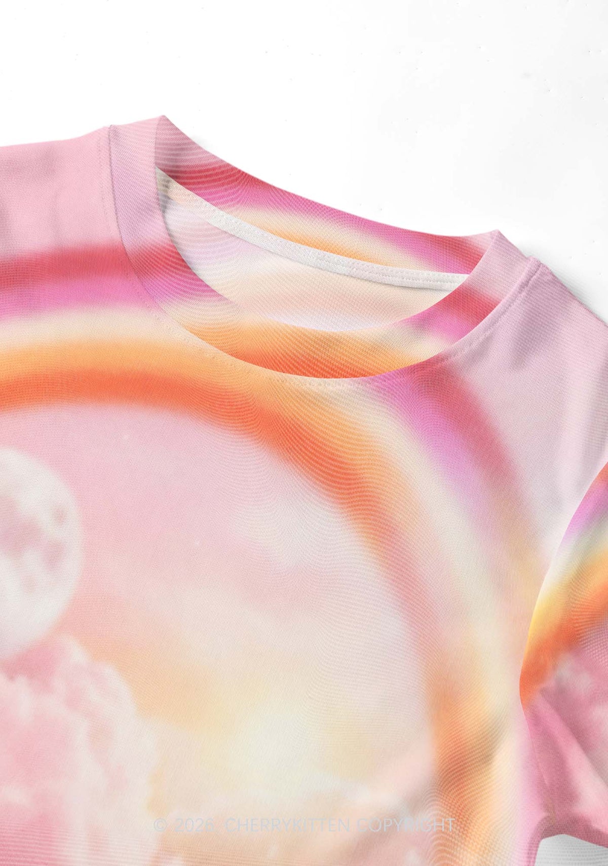 Lesbian Rainbow Pony Pride Y2K Mesh Crop Top Cherrykitten