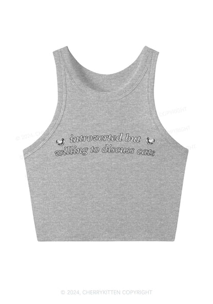 Willing To Discuss Cats Y2K Crop Tank Top Cherrykitten