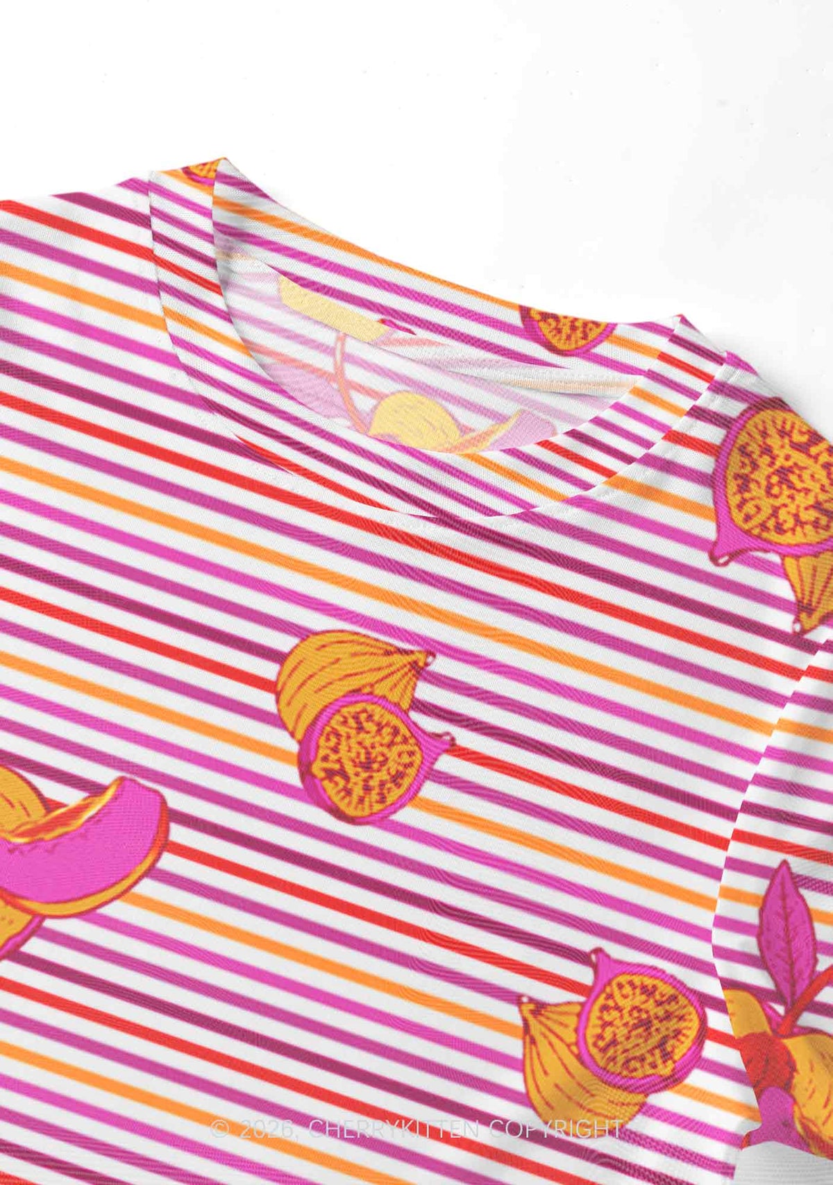 Peachy Lesbian Stripe Pride Y2K Mesh Crop Top Cherrykitten