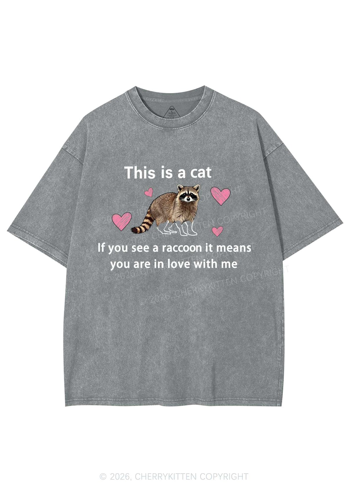 If You See A Raccoon Y2K Shirts Washed Tee Cherrykitten