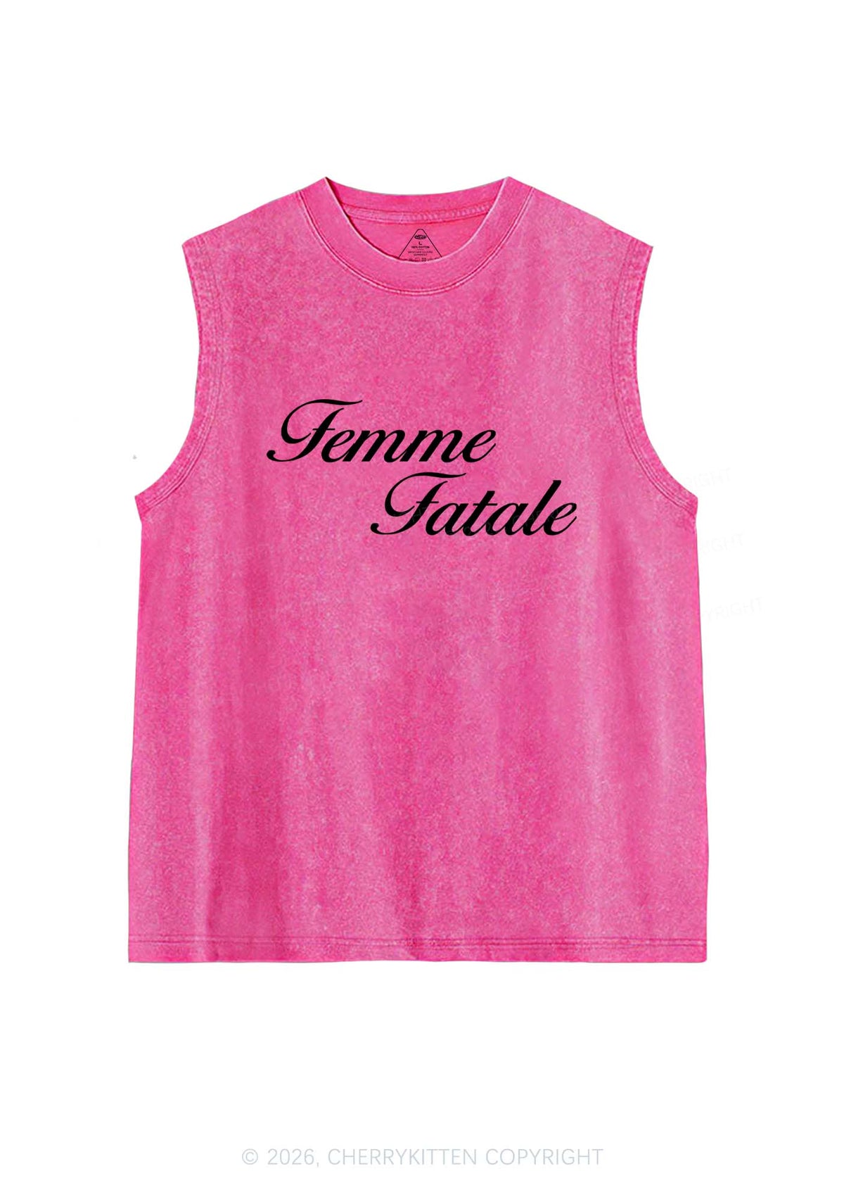 Femme Fatale Pride Y2K Washed Muscle Tank Cherrykitten