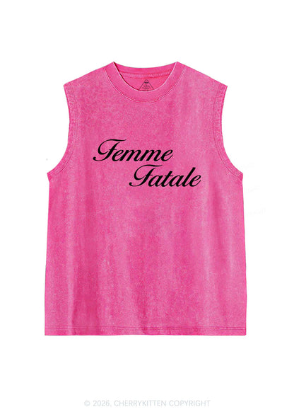 Femme Fatale Pride Y2K Washed Muscle Tank Cherrykitten