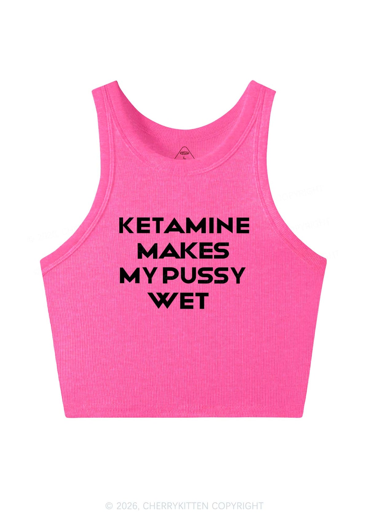 K Makes My Puxxy Wet Y2K Crop Tank Top Cherrykitten