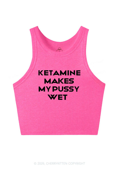 K Makes My Puxxy Wet Y2K Crop Tank Top Cherrykitten