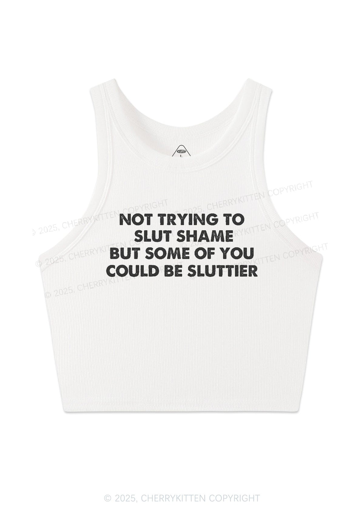 Not Trying To Slxt Shame Y2K Crop Tank Top Cherrykitten