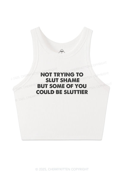 Not Trying To Slxt Shame Y2K Crop Tank Top Cherrykitten
