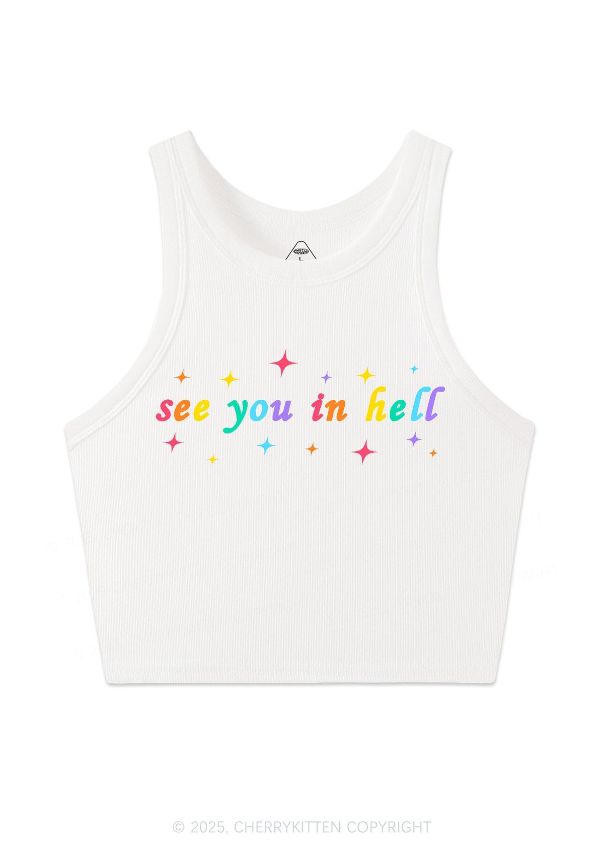 See You In Hell Pride Y2K Crop Tank Top Cherrykitten