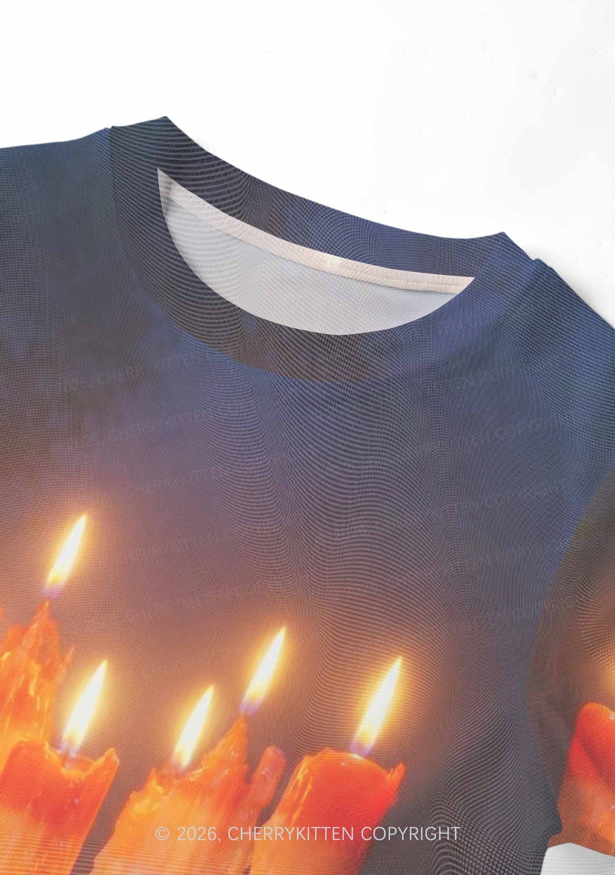 Lesbian Melting Candles Pride Y2K Mesh Crop Top Cherrykitten