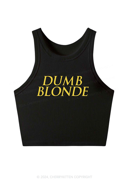 Dumb Blonde Y2K Crop Tank Top Cherrykitten