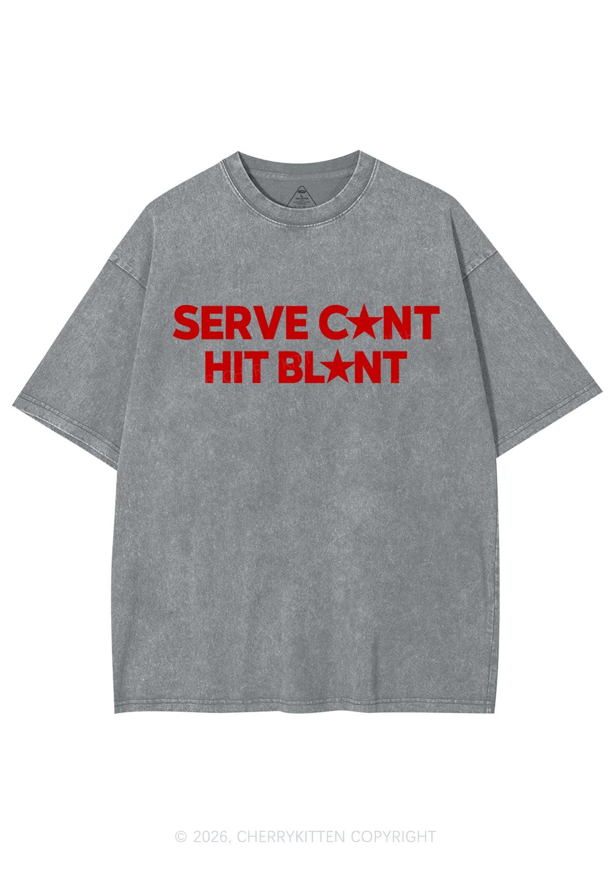 Serve Cxxt Hit Blunt Y2K Shirts Washed Tee Cherrykitten