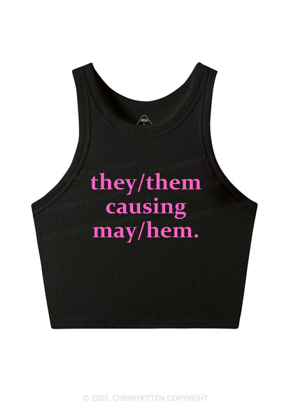 They Causing May Pride Y2K Crop Tank Top Cherrykitten