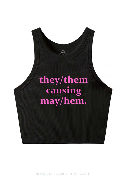 They Causing May Pride Y2K Crop Tank Top Cherrykitten