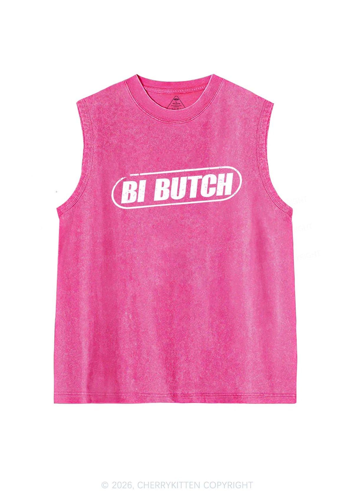 Bi Butch Pride Y2K Washed Muscle Tank Cherrykitten