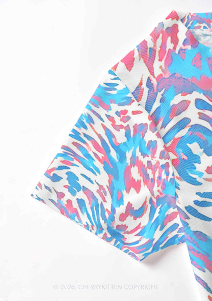 Trans Leopard Pride Y2K Mesh Crop Top Cherrykitten