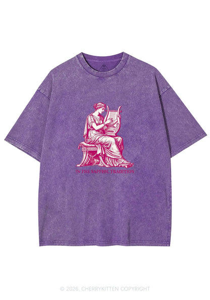 In The Sapphic Tradition Pride Y2K Shirts Washed Tee Cherrykitten