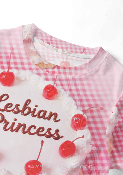 Blush Lesbian Princess Cake Pride Y2K Mesh Crop Top Cherrykitten
